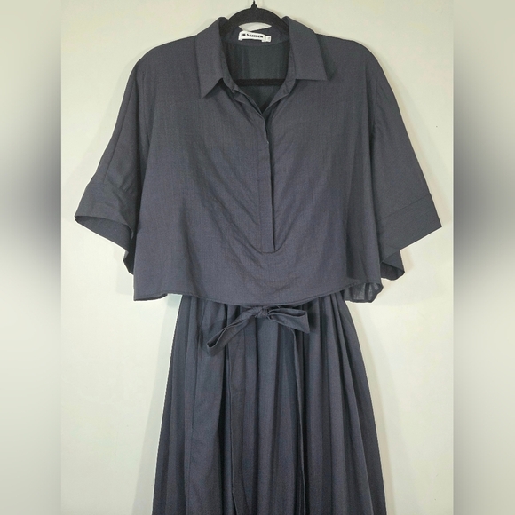 NEW JIL SANDER MINIMALIST WOOL AND SILK DRESS. - Picture 2 of 8